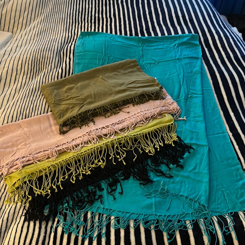 Set of 5 Large Fringe Scarf Shawl